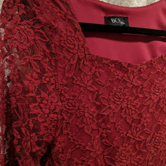 BCX Red Lacey flare dress - Picture 2 of 3